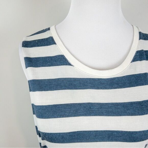 MINKPINK Womens Size XS Maxi Dress Blue White Stripe Sleeveless Jersey Stretch - Picture 2 of 9